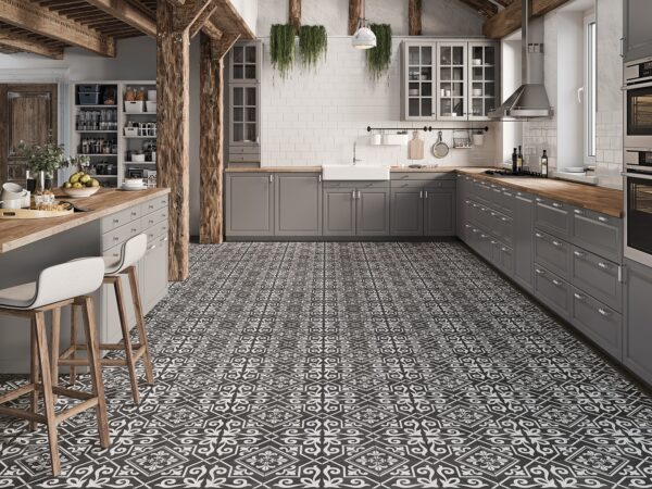 Anti-Slip Vintage Porcelain Tiles - Classic Bathroom Flooring Solution - 图片 2